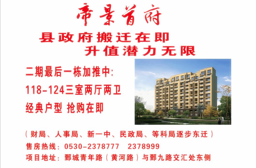 鄄城帝景首府最新房价动态分析