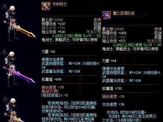 鬼剑士武器最新排行榜